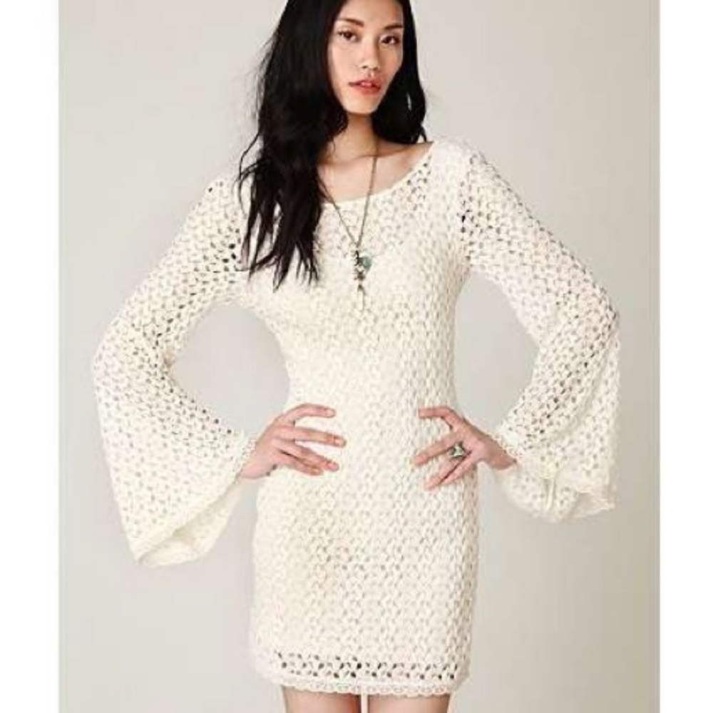Free People Ivory Gypsy Lace Bodycon Dress